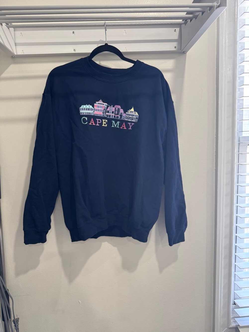 Gildan Navy Cape May Skyline Graphic Sweatshirt